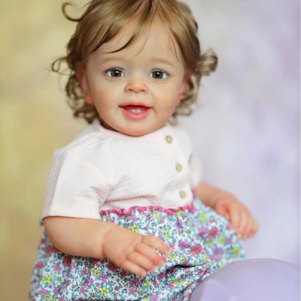 

24 60 см реалистичная кукла-реборн Янник с мягким тканевым телом, принцесса, девочка, малыш, новорожденная кукла, 3D, высокоцветная окрашенная кожа, вьющиеся волосы, имитация игрушки куклы 60cm