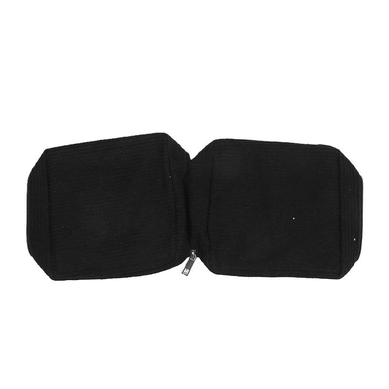 Women Portable Mini Corduroy Sanitary Napkins Storage Bag Travel Solid Color Cosmetic Toiletry Pouch with Zipper