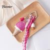 Lollipop Ornaments Faux Leather Ice Cream Pendant, Hanging Decoration Portable Keychain Charms with Braided Rope, Handbag Backpack Purse Bag