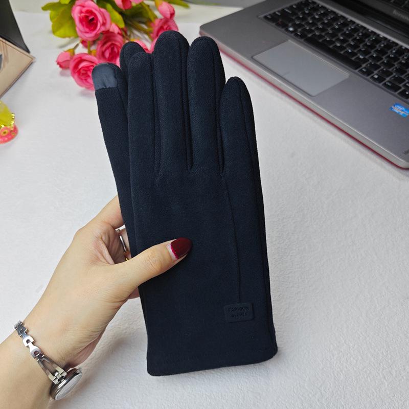 Stylish Women's Winter Gloves: Cute, Velvet-Lined, Thick Suede for Warmth and Cold Protection, Ideal for Riding and Driving