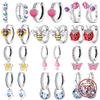 Funkelnde Zirkon Ohrringe 925 Sterling Silber Bunte Blume Schmetterling Biene Ohrringe Für Frauen Elegante Hochzeit Schmuck Geschenk