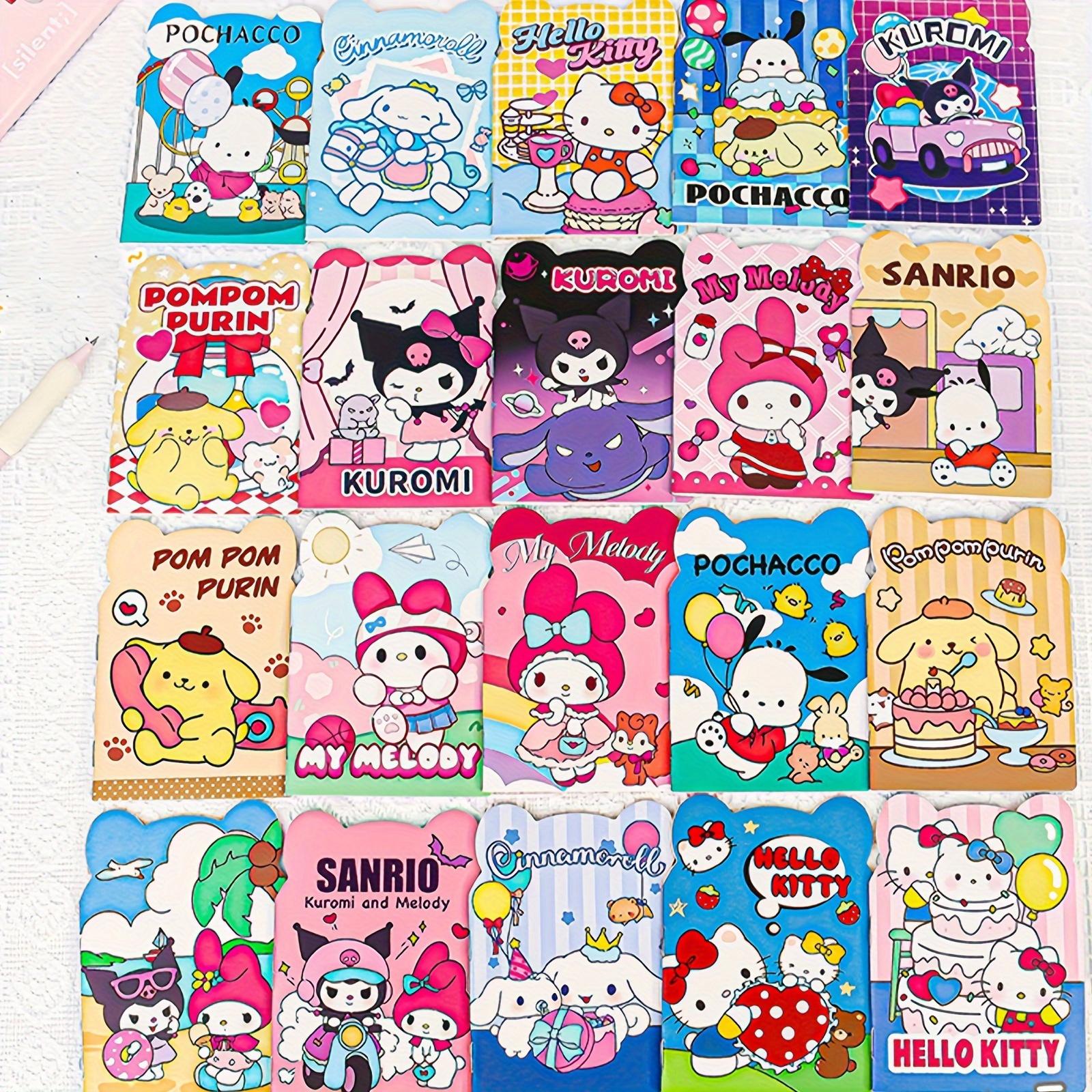 

new 20pcs Mini Notebooks - Hello Kitty Kuromi Cinnamoroll My Melody Colorful Pocket Size Memo Pads for Office Party Favors