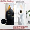 Set Of 2 Flat Printing Drapes Curious Black White Cats Digital Printed Polyester Festive Holiday Indoor Curtains Made