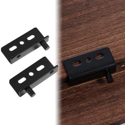 2pcs Multifunction Pivot Hinges Stainless Steel Black/Silver Concealed Shaft Heavy Duty With Bushing Upper Lower Hinge Clips