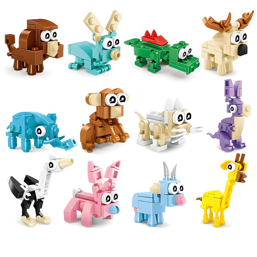 MOC Marine Insect Bird Building Block Set Animal Model Small Particle Puzzle Bricks for Kids