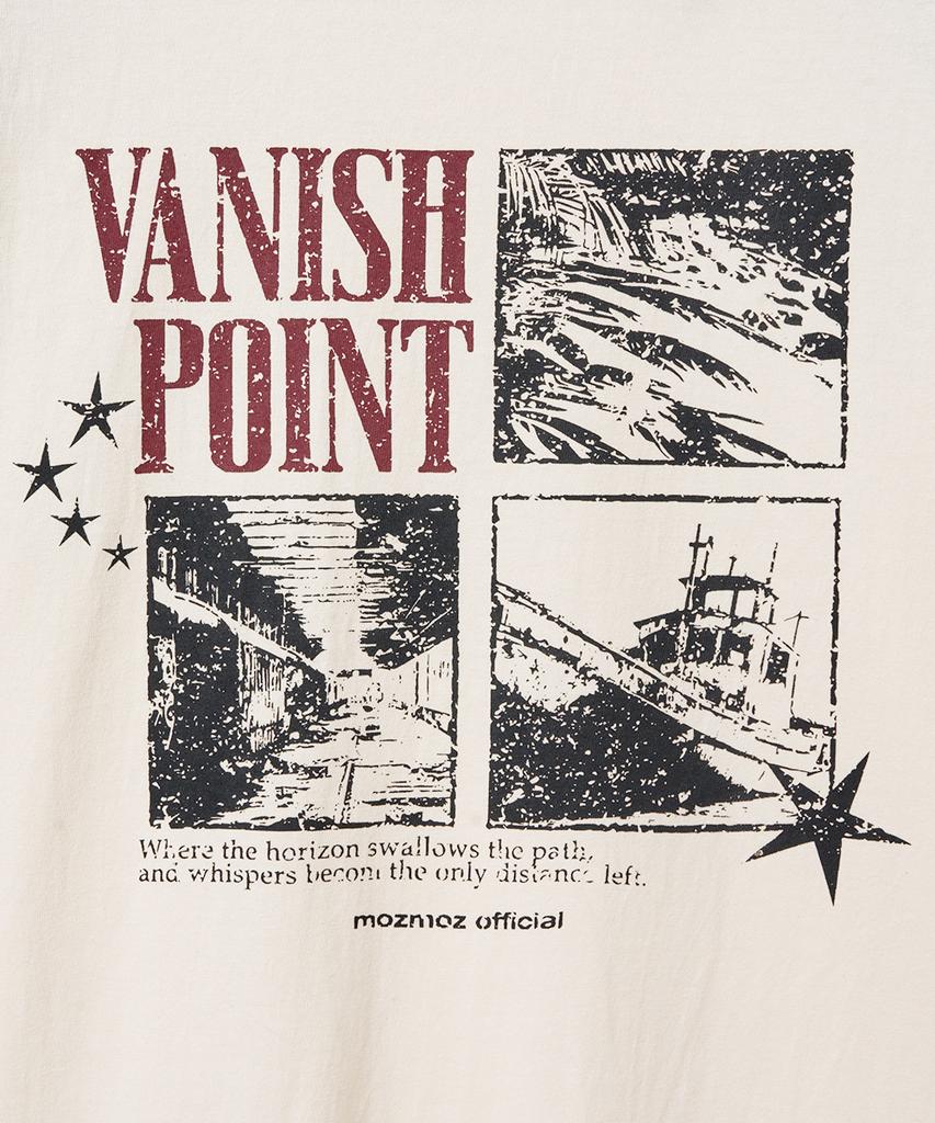 MOZMOZ Vanishing Point Raglan Graphic Short Sleeve T-Shirt Burgundy