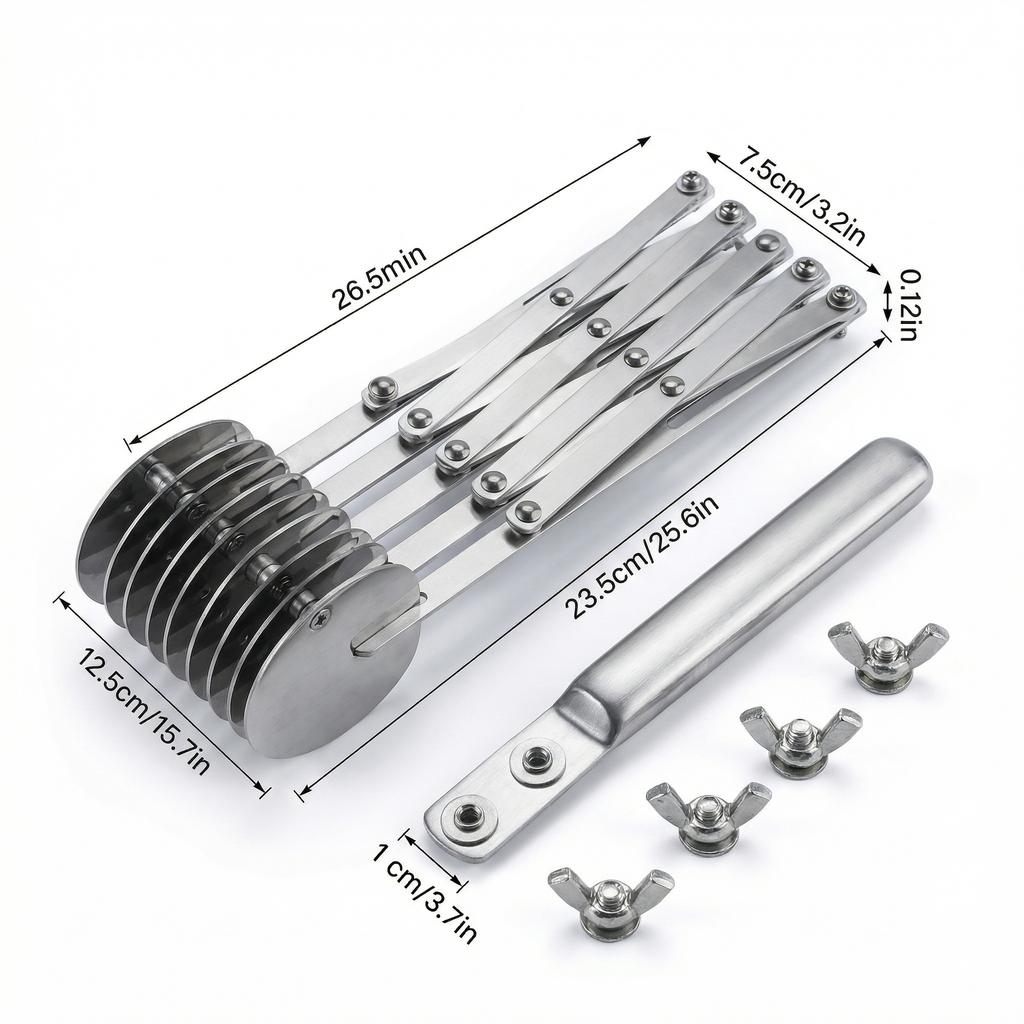 5 Wheel Pastry Cutter  Stainless Steel Pizza Slicer  Expandable Dough Cutter  Multi Round Pastry Knife  Baking Cutter Roller Cookie Ravioli Cutter
