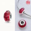 Brand New Copper Metal Colored Shiny Murano Glass Bead Components Round Charm Bead Components Compatible With Authentic Original Bracelet High