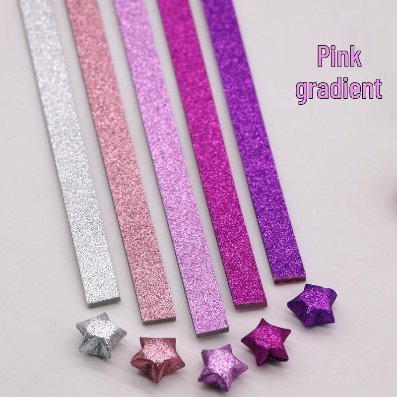 Glitter Origami Wishing Stars: Handmade Five-Pointed Colored Paper for Star Folding with Optional Colors