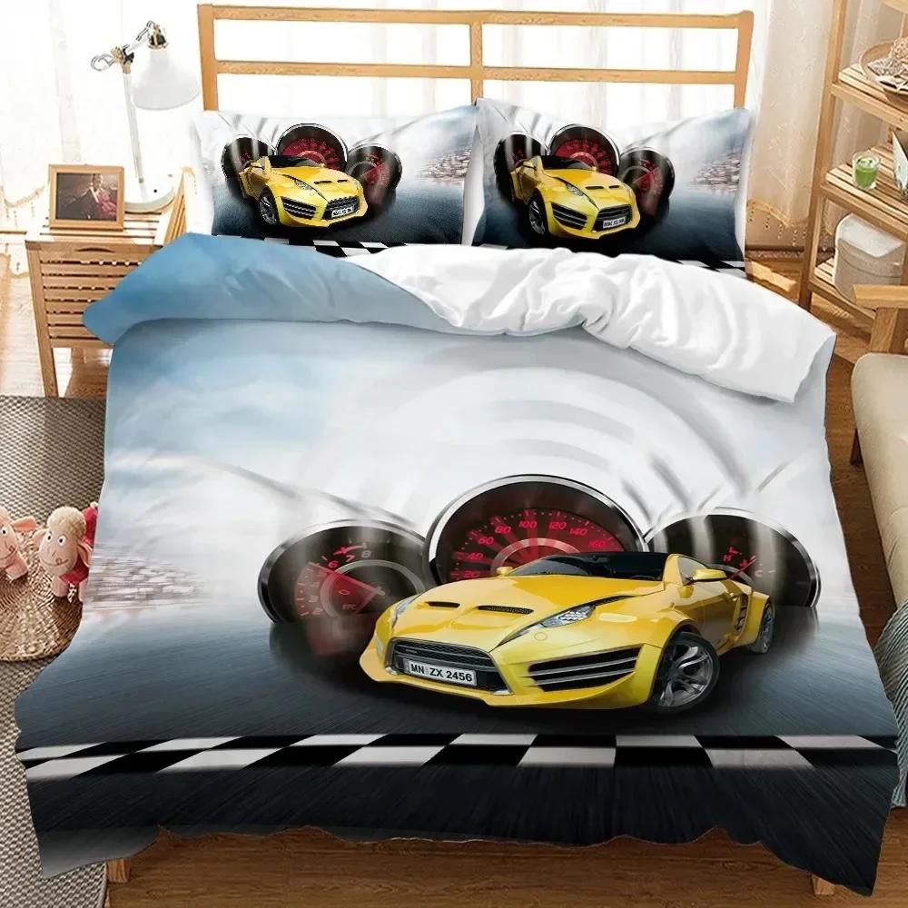 Race Car Sports Car Supplies Set Duvet Cover Set Bedding Sets For Adults Bed With Pillowcases No Filling Luxury Birthday Gifts