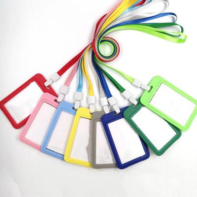 Working Permit ID Tag Sleeve Staff Work Employee's Card Cover Case for Factory Workers Pass Access Bus Card Case Lanyard Strap