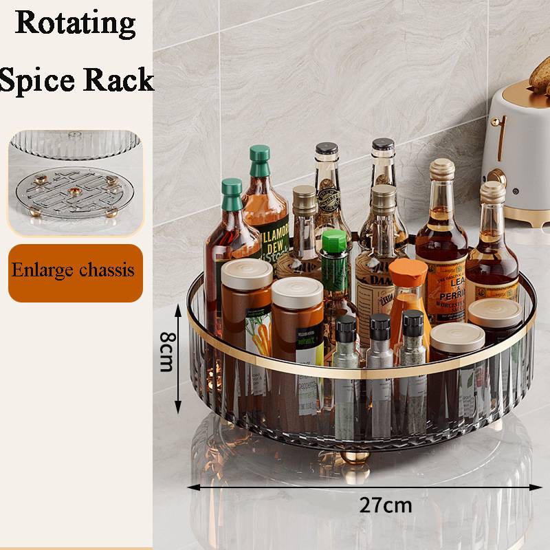 360 Multifunctional Rotating Spices Tray Seasoning Cosmetics Fruit Turntable Storage Suitable For Kitchen Cabinets And Homes