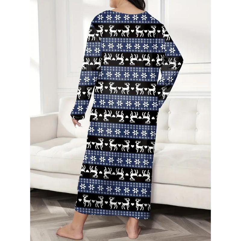 YYFS Robes décontractées à manches longues et col rond pour femmes, mode printemps-automne, taille ample