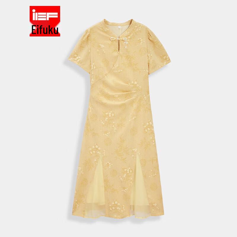 IEF Большой размер Новое китайское платье-ципао с коротким рукавом XL