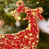 Holiday Party Decorations 2D Acrylic Goat Christmas Tree Ornament, Zodiac Hanging Pendant with Gold String, Year Festive Supplies of The Ornament