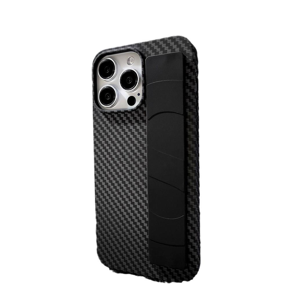 For Carbon Fiber for IPhone16 Wristband Phone Case for Apple 15pro Business Phone Case Premium