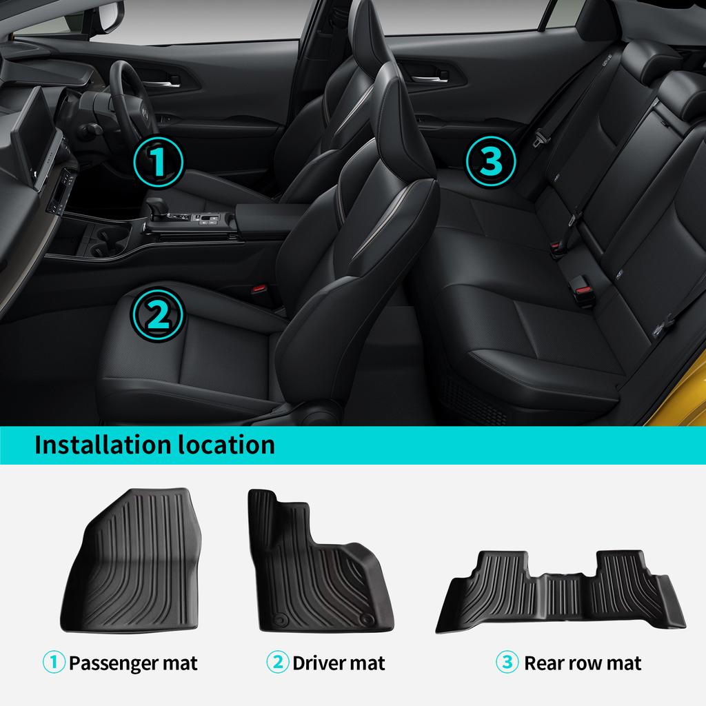 for Toyota Prius 2023 2024 Car Floor Mats Trunk Pad TPE 3D Auto Protect Waterproof Accessories Black