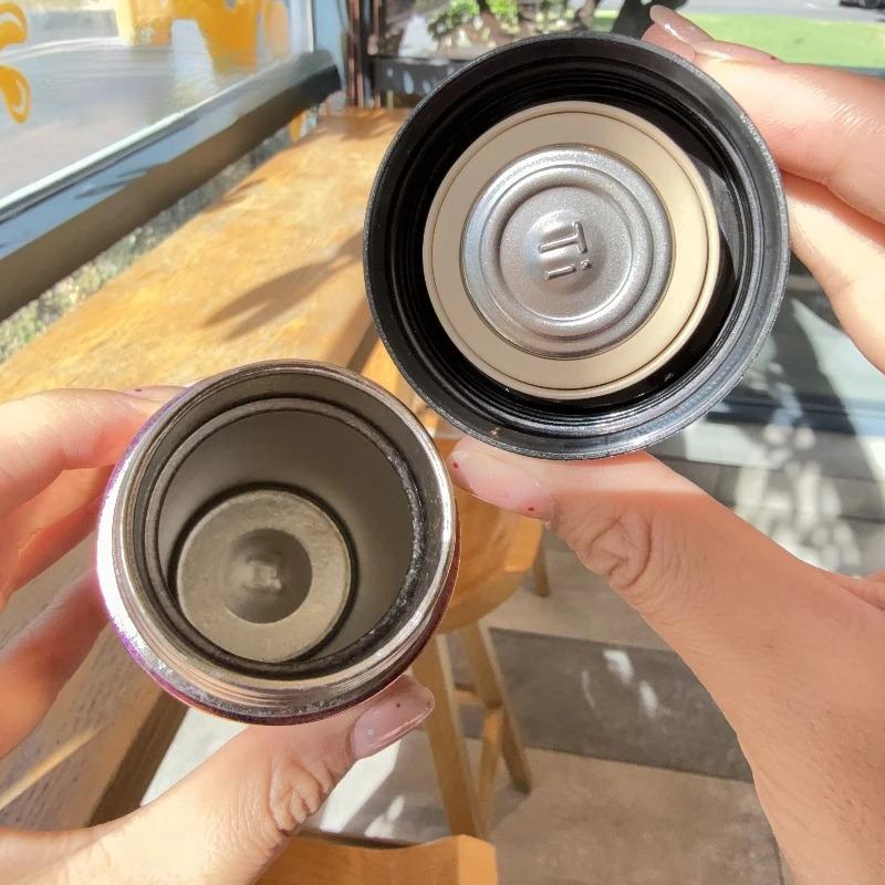 200ml Mini Titanium Thermal Water Bottle With Lid Portable Pocket Cup Double Wall Cold Hot Insulated Cups Drink Coffee Thermos