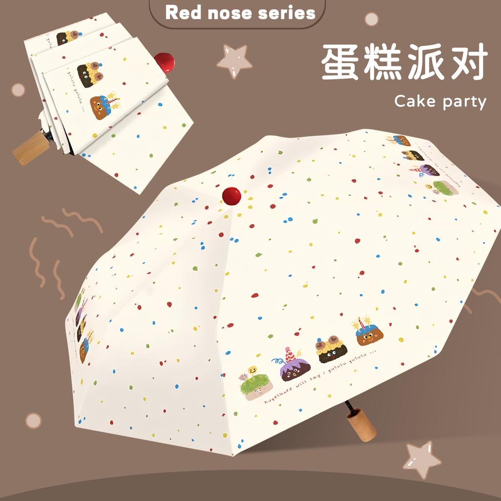 Cartoon-Handregenschirm, vergrößerte Verstärkung, Wetter- und Regenschirm, Sonnenschirm für Damen, UV-Schutz, hochwertiger Sonnenschirm