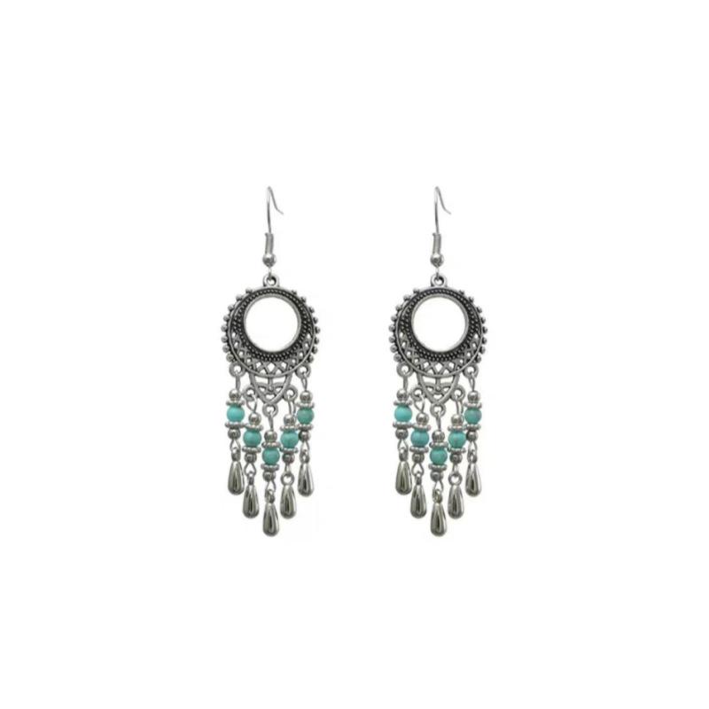 Bohemian Ethnic Teardrop Earrings: Retro, Fashionable & Versatile for Travel and Streetwear
