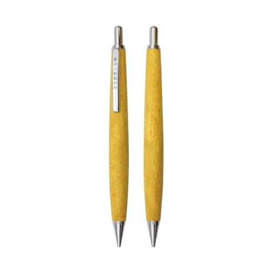 Limited Edition 002SV Wooden Mechanical Pencil 0.5mm Haze Natural Wood Shimada Small Cut Lumber Natural Oil Handcrafted Exquisite Item Silver