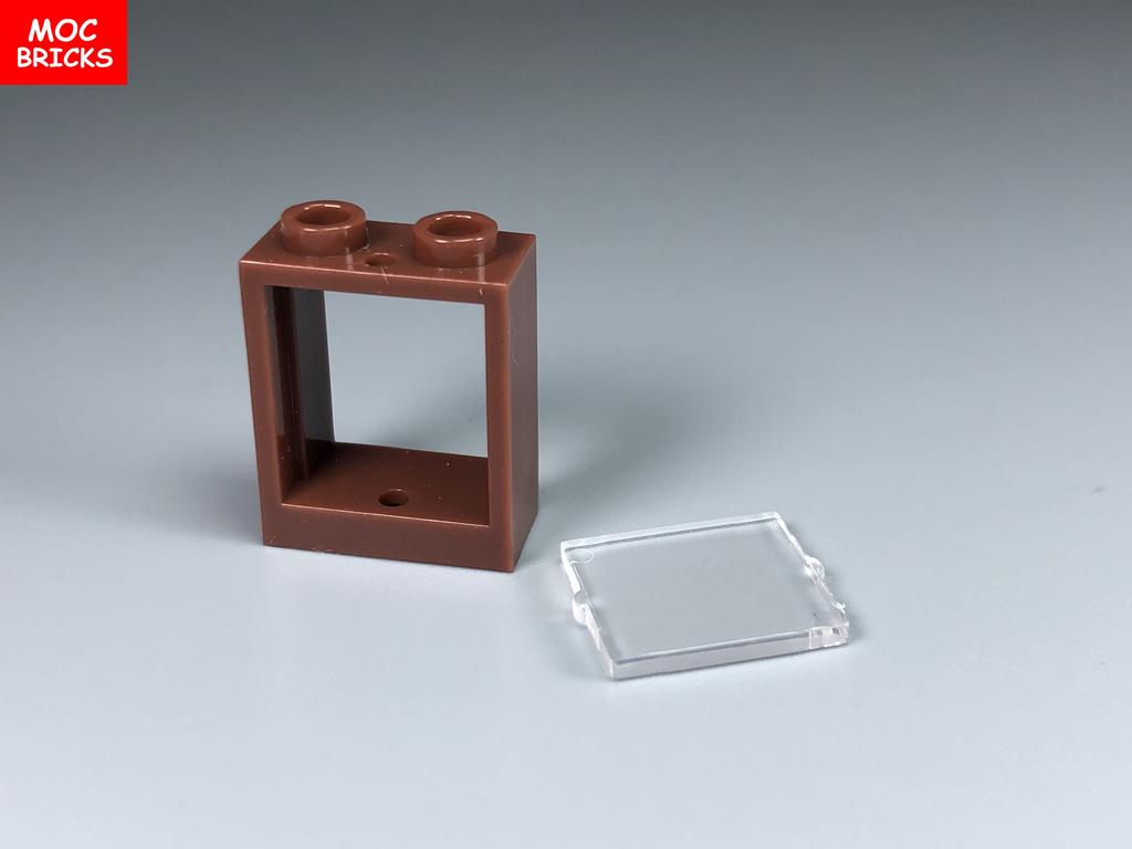20pcs/lot MOC Bricks Window 1x2x2 door Frame with White Pane 60592 60601 Assembled Particles Building Block PlasticToy for kid