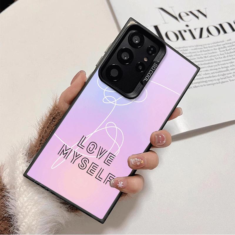 Love Yourself Flower Heart Line Kpop Shockproof Phone Case for Samsung Galaxy S26 Edge S25 Ultra S24 FE S23 Plus S21 Cover Anti
