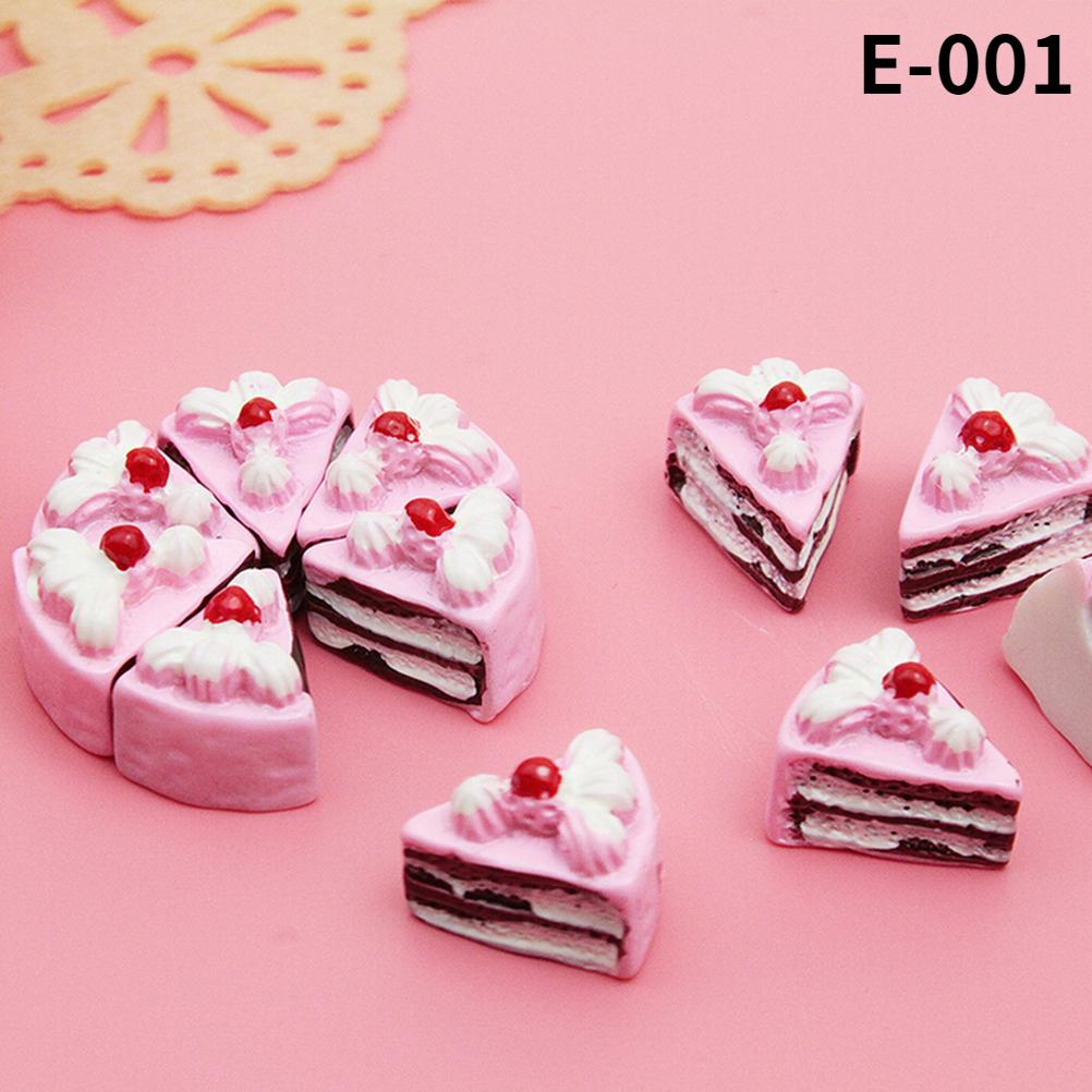 10 STÜCKE Flache Rückseite DIY Miniatur Künstliche Gefälschte Lebensmittel Kuchen Harz Cabochon Dekorative Handwerk Spielen Puppenhaus Spielzeug