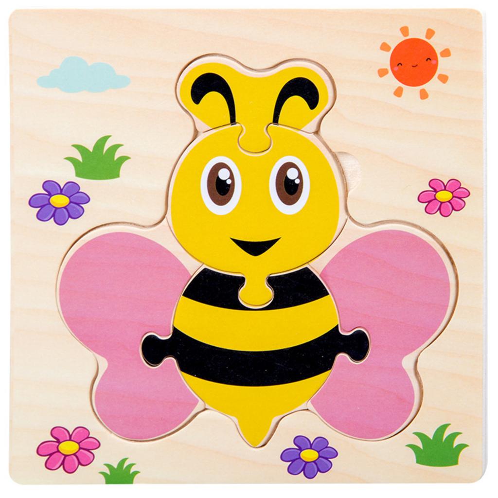 Children's Animal Jigsaw Puzzle 1 3 Years Old Wooden Early Education Jigsaw Puzzle 6 Piece Set