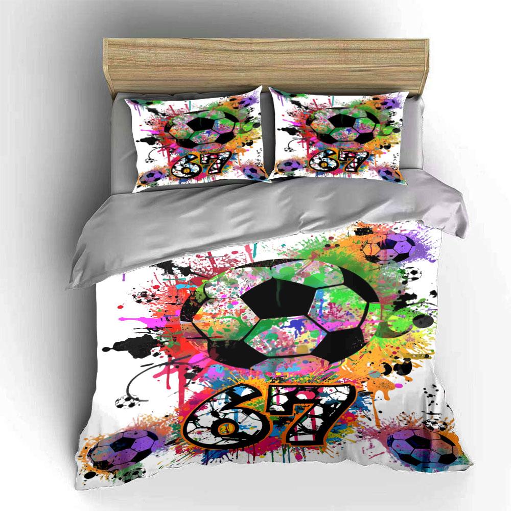 Soccer balls and splashes. Bedding sets Duvet cover sets Duvet covers Pillowcases(1 * Duvet Cover 2 * Pillowcases, without duvet insert)