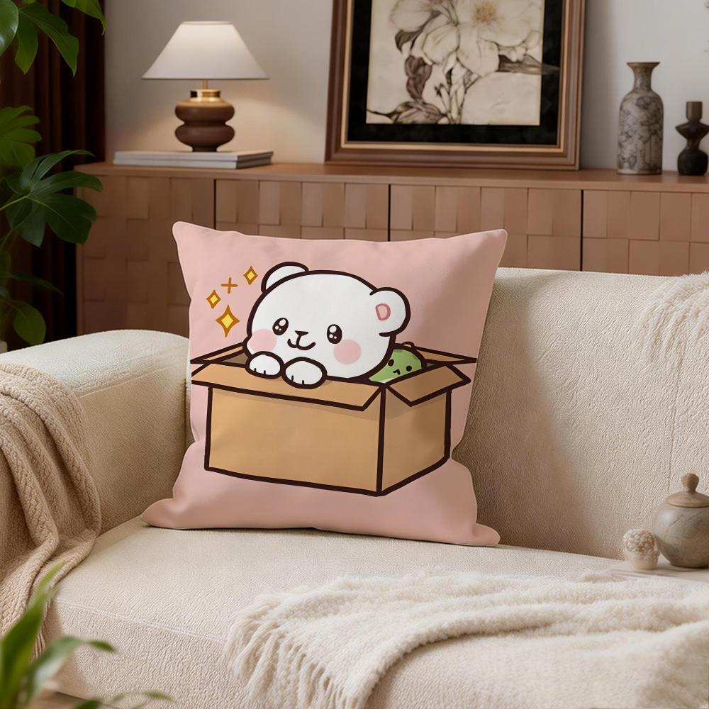 Cute Milkbear Cushion Cover Cushion Cover Set 4Pcs 50x50 45x45 40x40 Pillowcase Decorative Sofa Home Decor