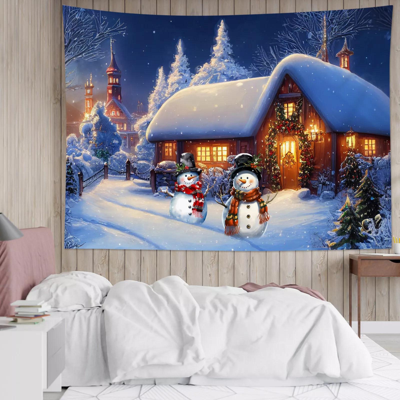 

Cozy Christmas Village Tapestry Festive Heartwarming and Stunningly Beautiful Wall Art for a Holiday Decor Statemen 74x94cm(29x37in)