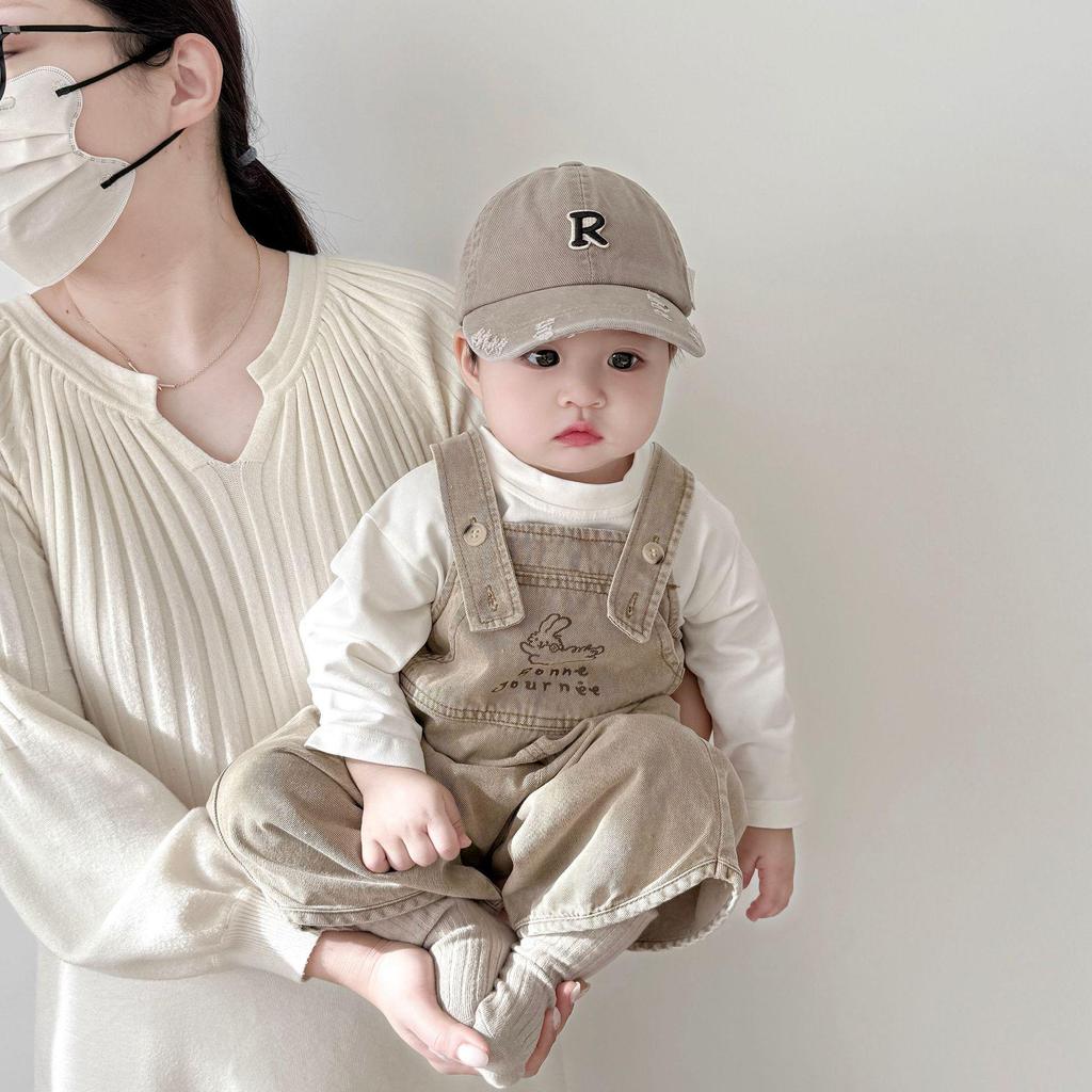 Frühling/Herbst Koreanische Baby-Baseballkappe - Entenschnabel, Mit Buchstaben, Sonnenschutz für Jungen & Mädchen