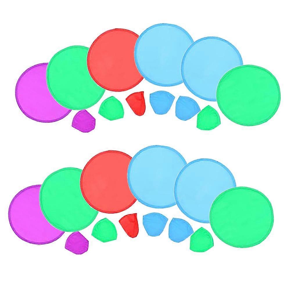 Flying Disc Playthings Foldable Polyester Round Fans for Kids 45Pcs Outdoor