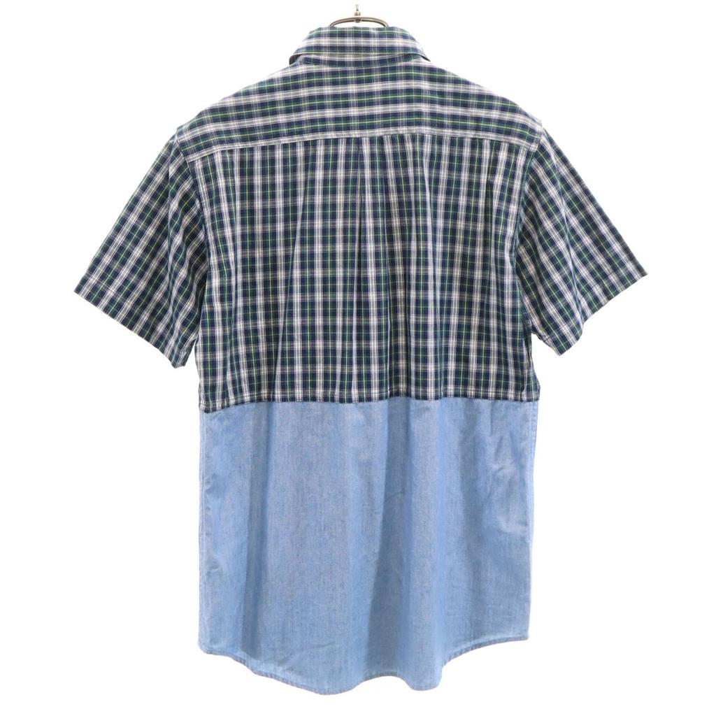 Mr.GENTLEMAN made in Japan Check pattern switching Short sleeve shirt M Men's Used