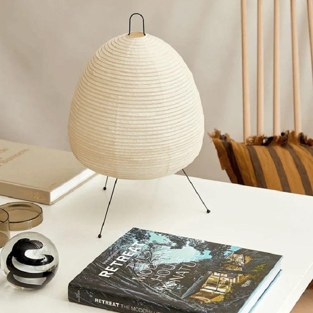 

Tricolor Dimming Led Table Lamp Modern Tripod Floor Lamp Rice Paper Lantern Living Room