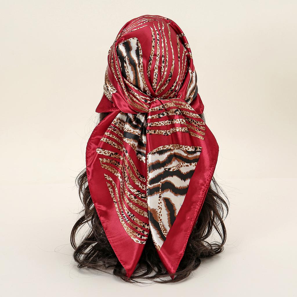 90*90cm Women Scarf Silk Feeling Hair Neck Square Brand Office Bandanna Muffler Waiter Flight Attendants Handkerchief Rings Wrap