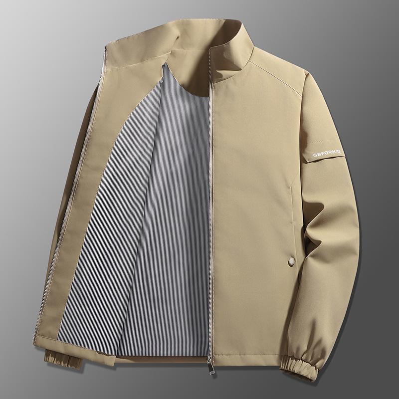 Spring and Autumn Collar Hooded Thin Jacket Men's Casual Sports Workwear Jacket Windbreaker Jacket