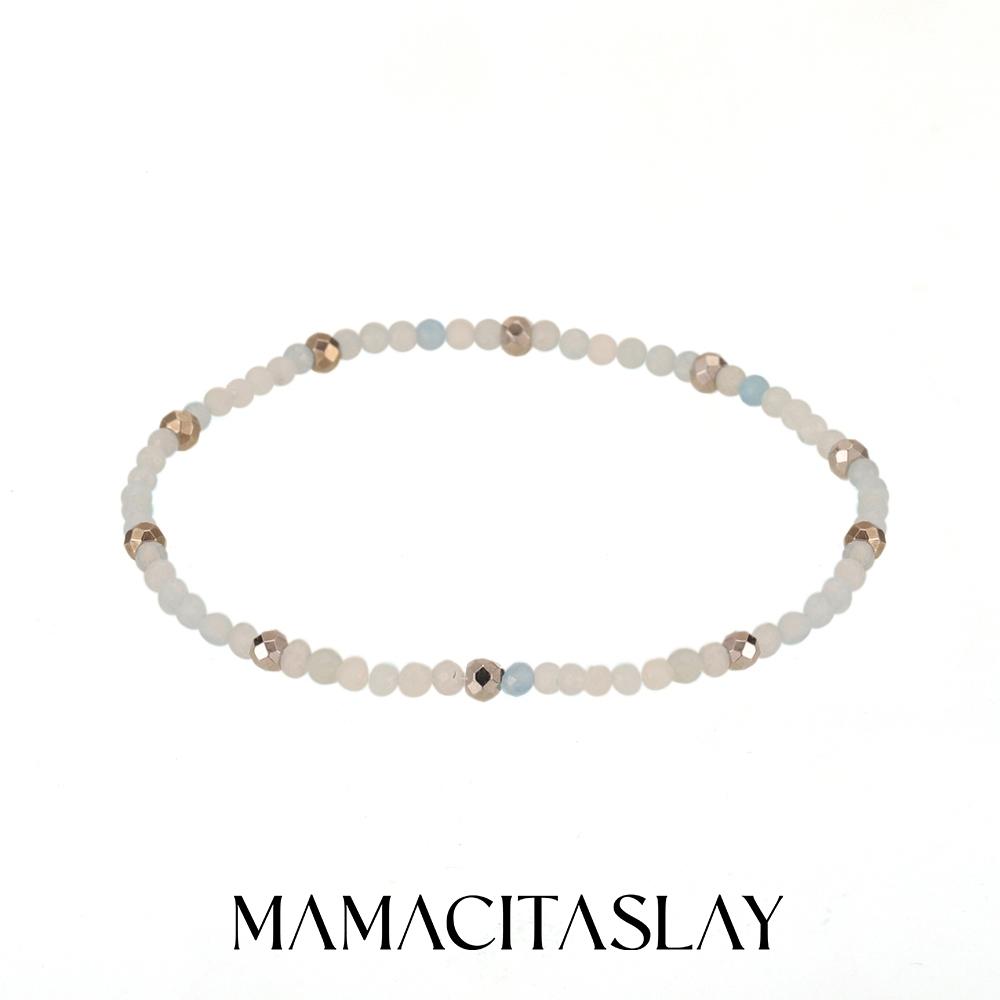 

MamacitaSlay 316L Stainless Steel Natural Stone Necklace Elastic Rope Bracelet Handmade Waterproof Jewelry Women s Classic Gift
