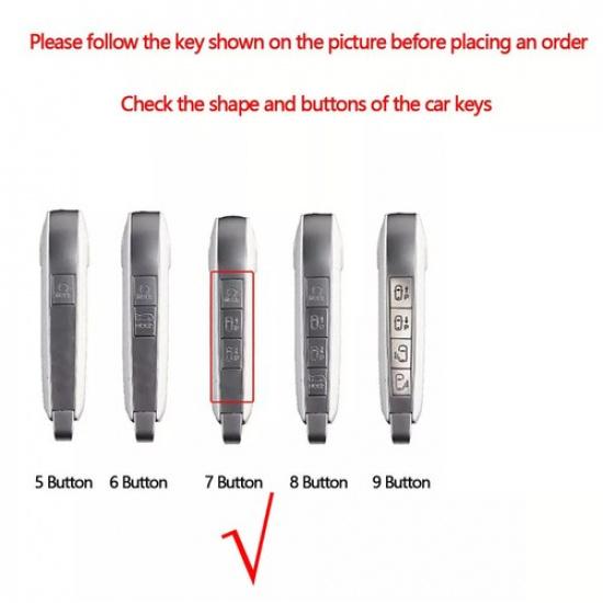 Schwarzes Leder Fernbedienung Auto Schlüsselanhänger Hülle Für Kia EV9 Picanto GT Sorento