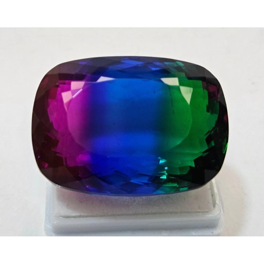 Stunning Natural Tourmaline Bi-Color 75+ Ct Cushion Cut Certified Gemstone