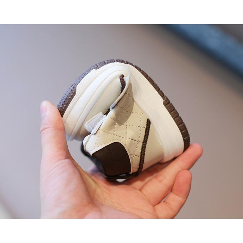 Children’s Sneakers, Spring/Autumn Boys’ Casual Skate Shoes, New High-Top Girls’ White Sneakers, Soft-Soled Baby Flats