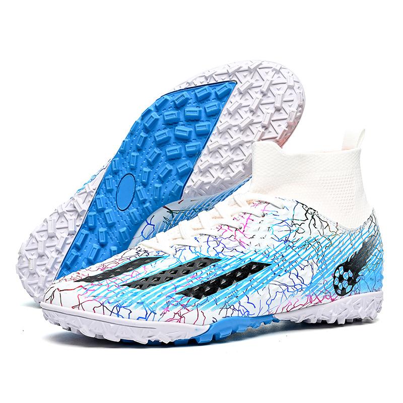 Factory direct sales explosive football shoes boys high-top long nails broken nails students grass training game sports shoes