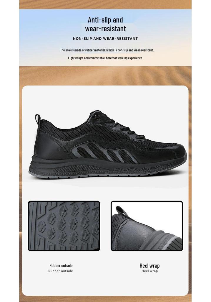 3515 Men's Black Ultra-light Sports & Hiking Shoes: Spring/Autumn Casual Running Shoe