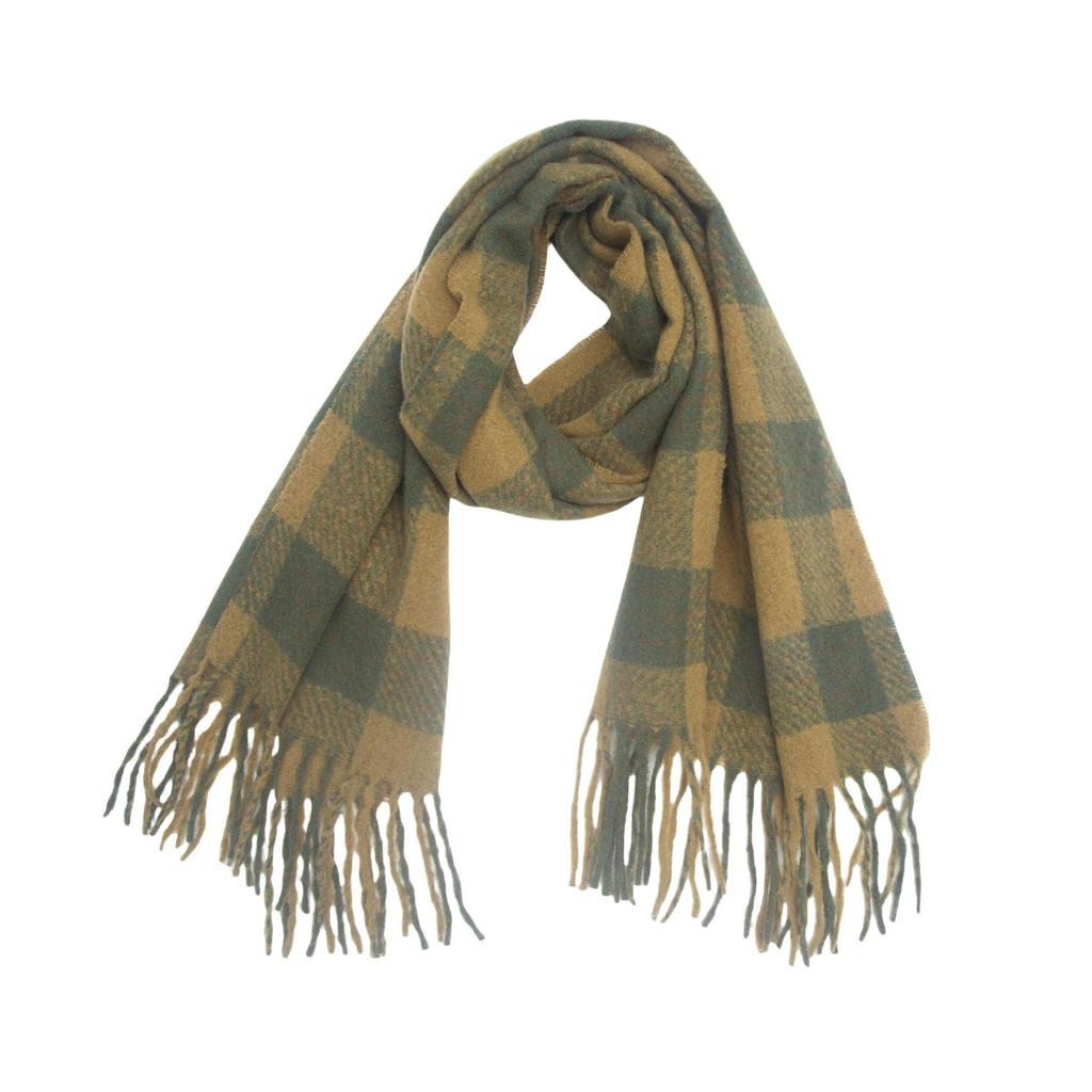 Amazon popular Christmas red plaid scarf foreign trade autumn and winter without hair loss imitation cashmere scarf shawl dual-purpose