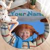 Pippi Longstocking Custom Name Round Area Rug,Carpet Rug for Living Room Bedroom Sofa Playroom Decor,Non-slip Floor Mat