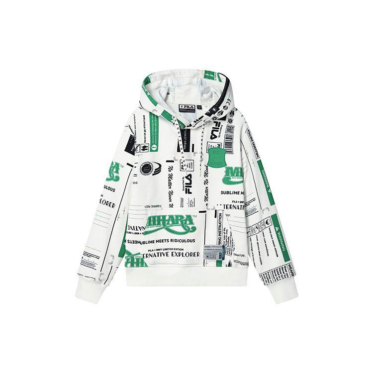 

FILA X MIHARA Fashion Casual Letter Logo Loose Print Hoodie Women hoodies Coconut-White F11W243208F-IV M