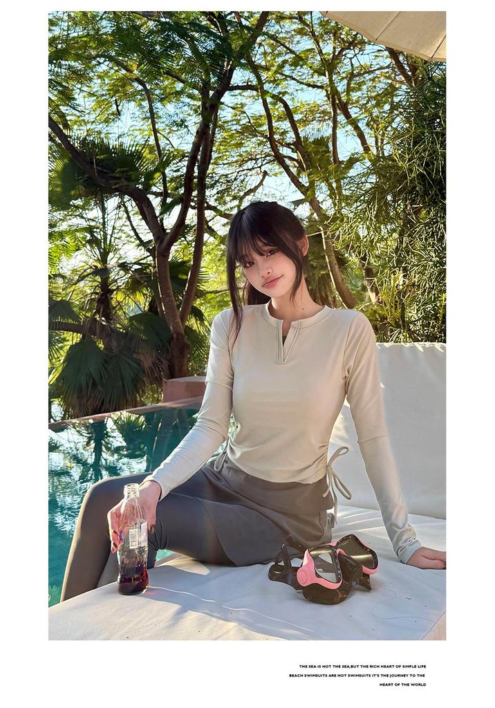2026 Women's Slimming Wetsuit: Conservative Sun-Protective Swimwear with Long Sleeves and Pants for Surfing & Hot Springs