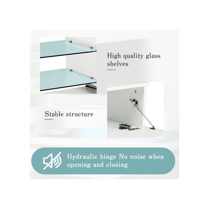 Meuble TV - Elegant - 1,4 m - Éclairage LED 16 couleurs - Pour écran 60 pouces - Design moderne