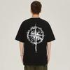 2024 Summer Compass Motif Print Signature Man T-Shirt Premium Cotton Tees Tops Short Sleeve Oversized Men Harajuku
